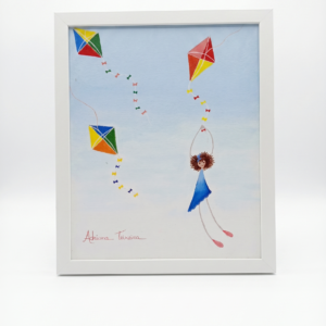 Pintura - Menina com Pipas - Adriana Teixeira