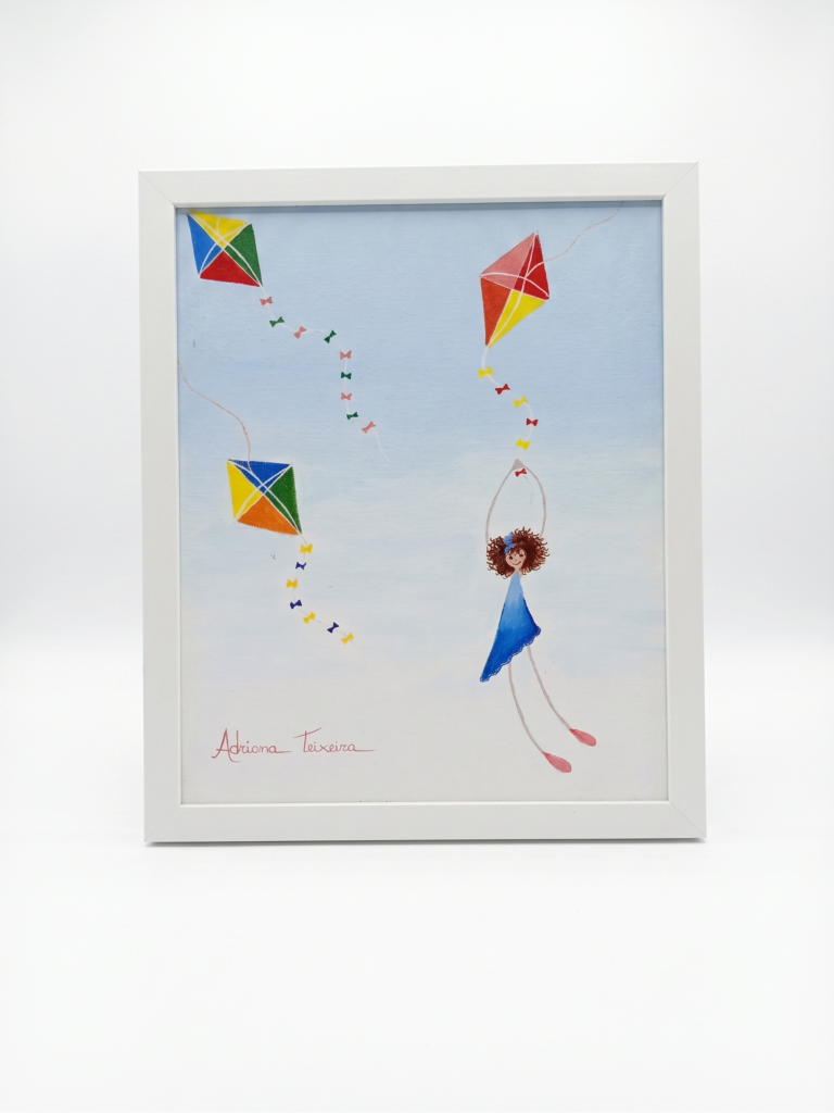 Pintura - Menina com Pipas - Adriana Teixeira