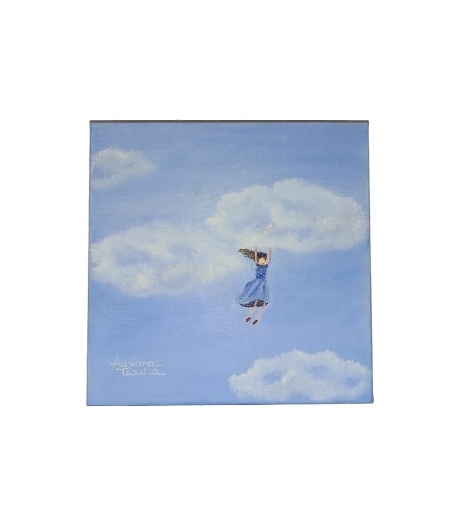 Pintura - Menina nas Nuvens - Adriana Teixeira