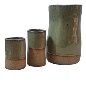 Cerâmica - Trio Vasos Verde - Alexandra Camillo