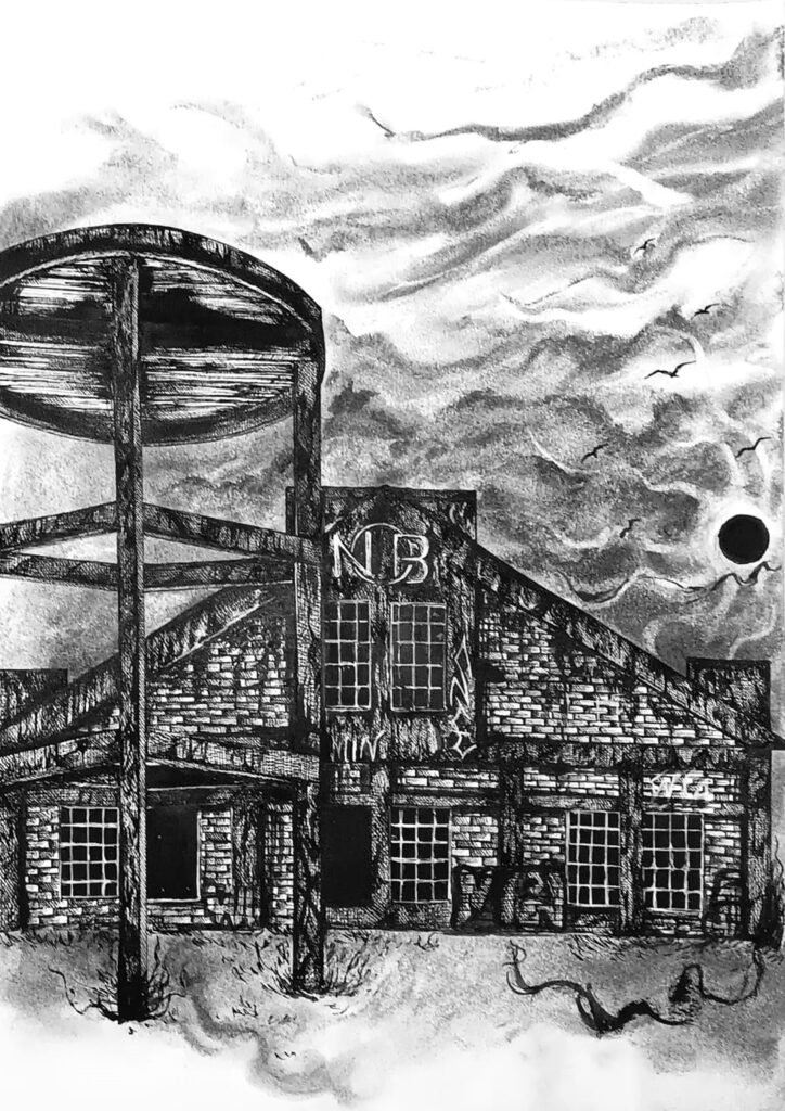 Desenho a Nanquim - Rotunda da NOB - Sara Welter