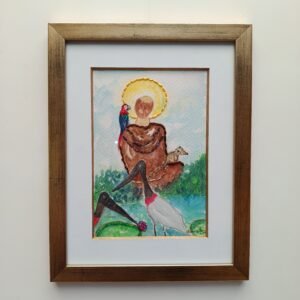 Aquarela - São Francisco e Os Animais em Contemplação - Giane Bifon